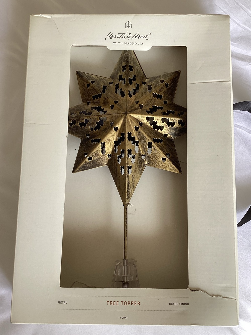 Hearth & Hand Brass-Tone Star Tree Topper